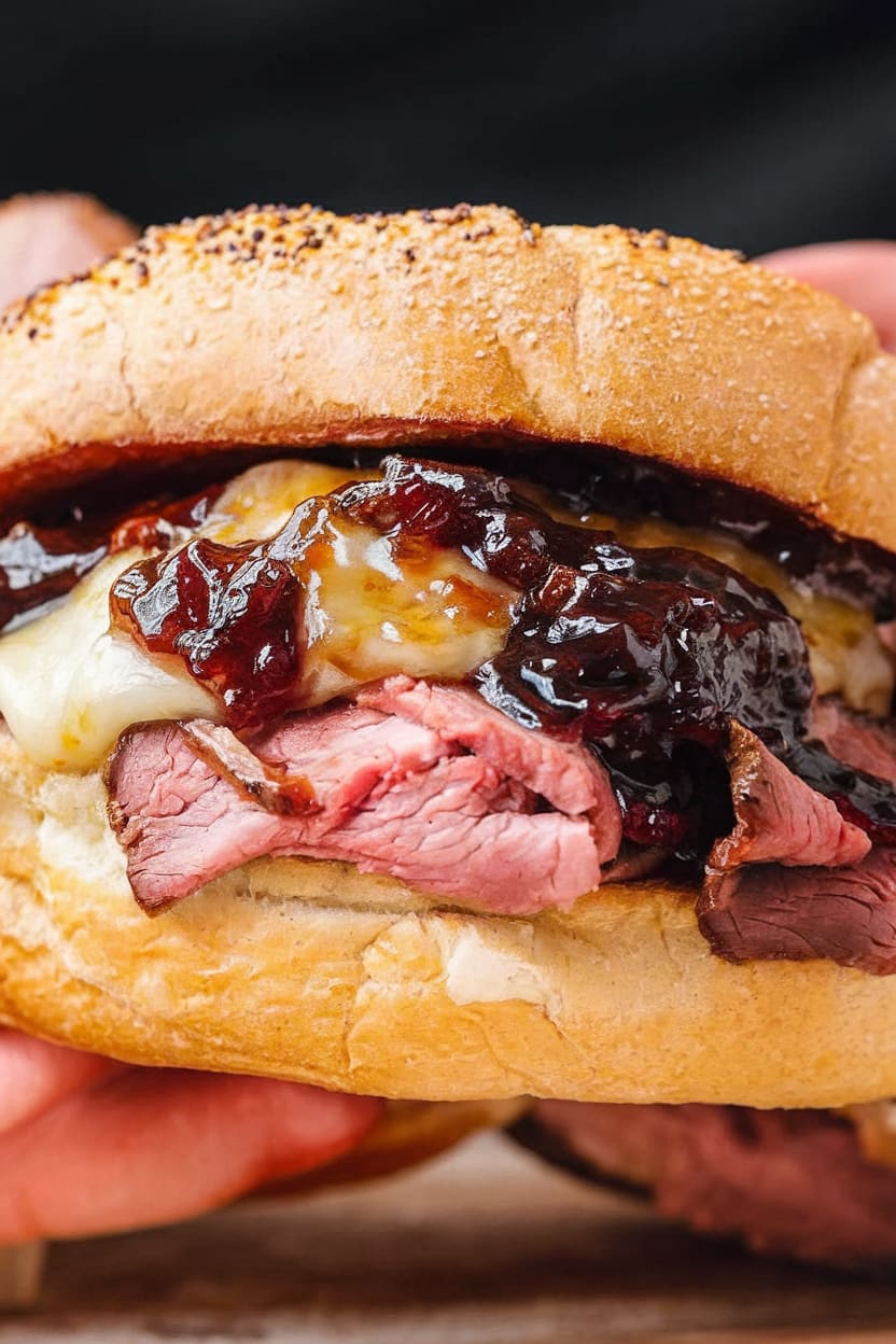 Hot Roast Beef Sandwiches with Onion Jam