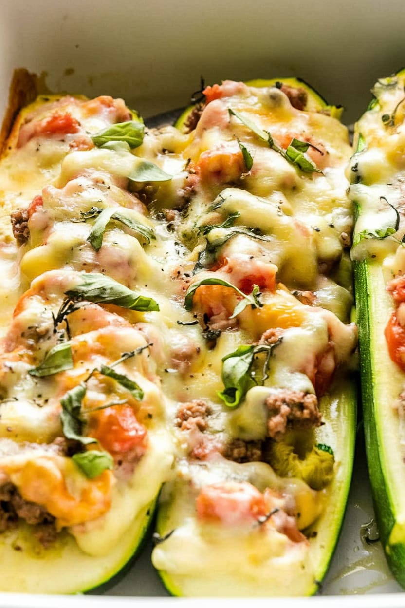Cheesy Stuffed Zucchini Boats