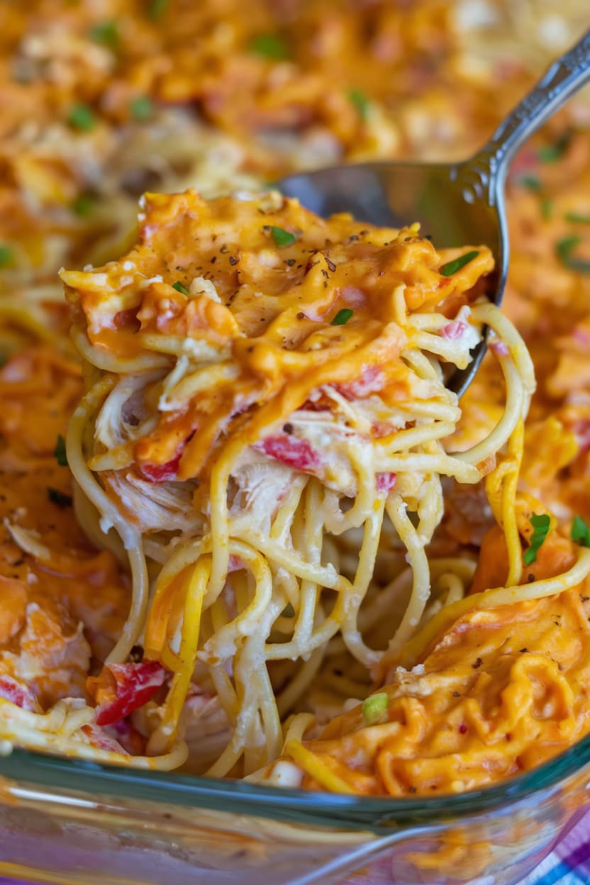 Chicken Spaghetti with Rotel and Velveeta