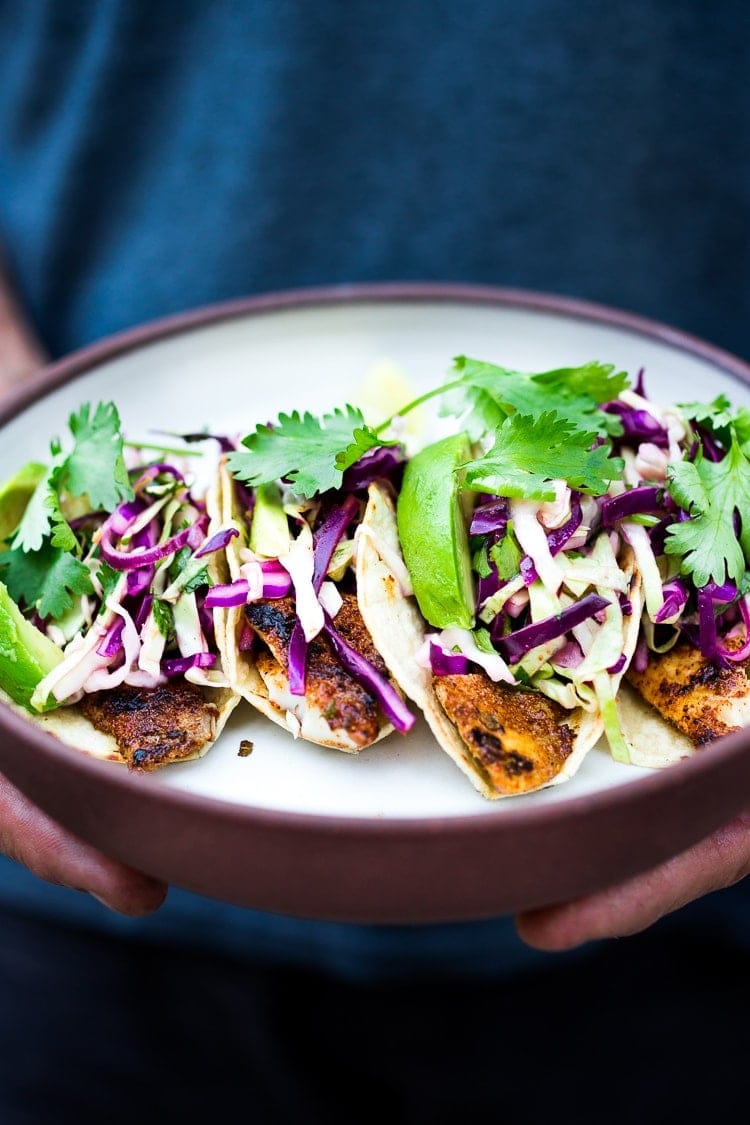 Baked Fish Tacos with Cabbage Slaw Recipe
