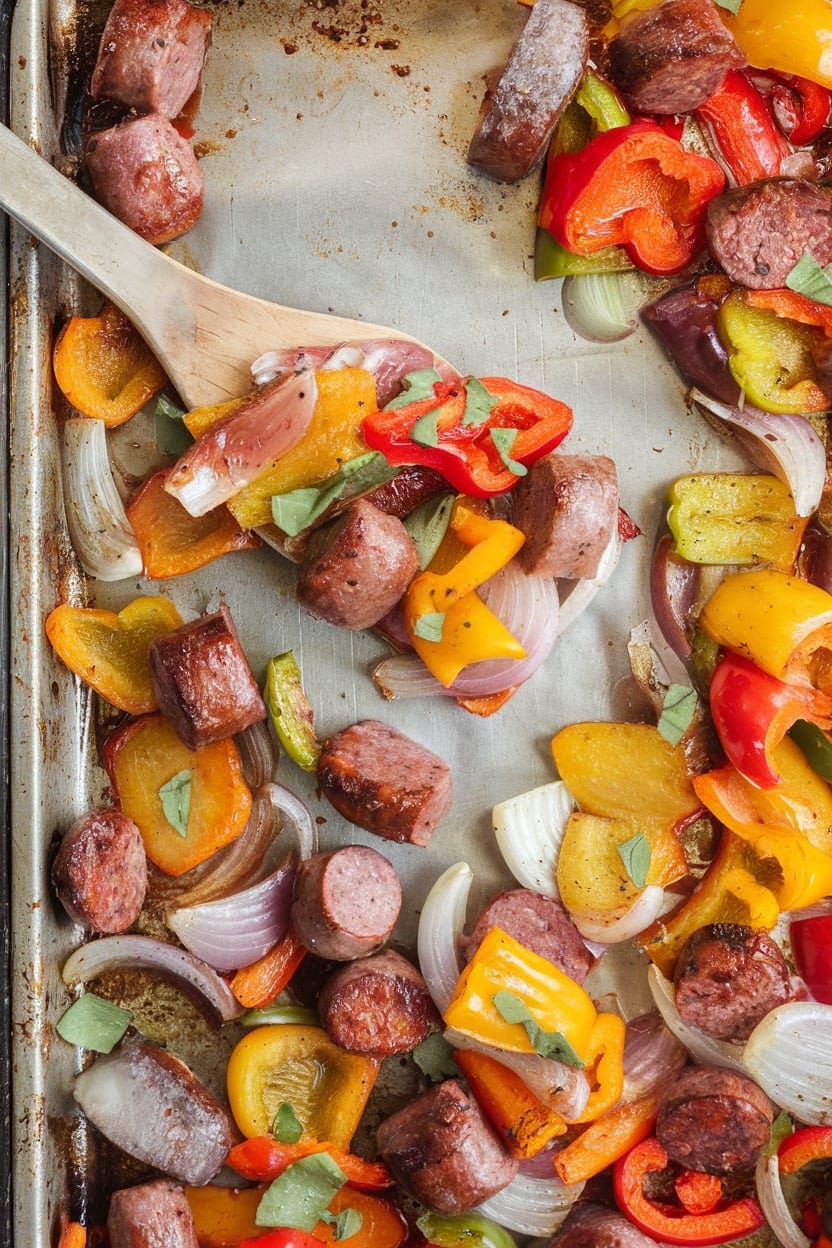 Sheet Pan Sausage and Peppers