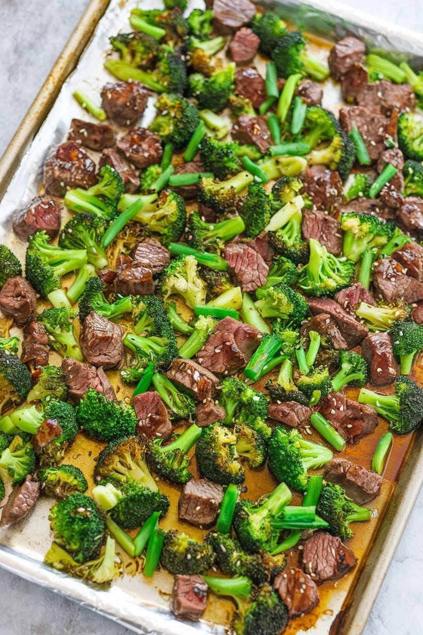 15 Minute Sheet Pan Beef and Broccoli