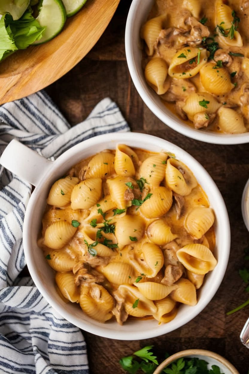 One-Pot Creamy Beef and Shells