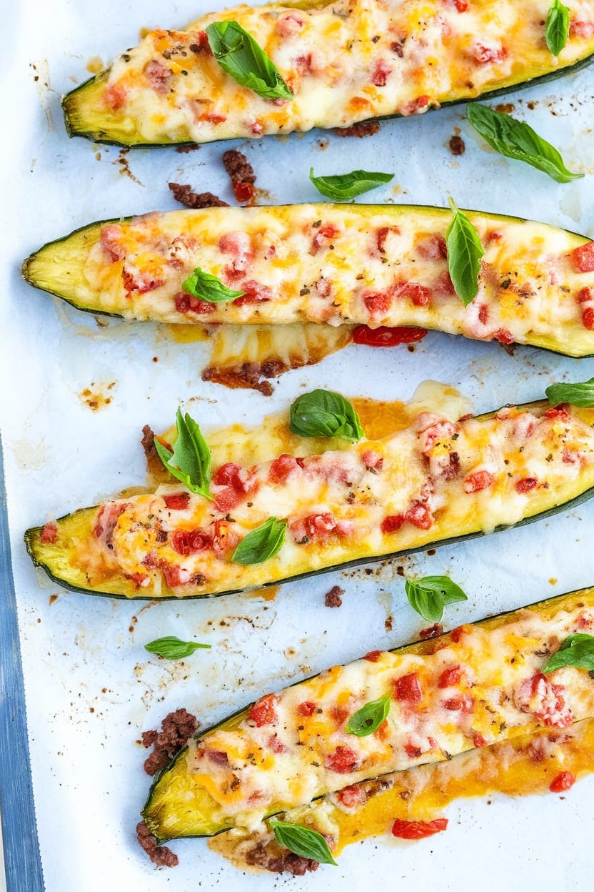 Cheesy Stuffed Zucchini Boats