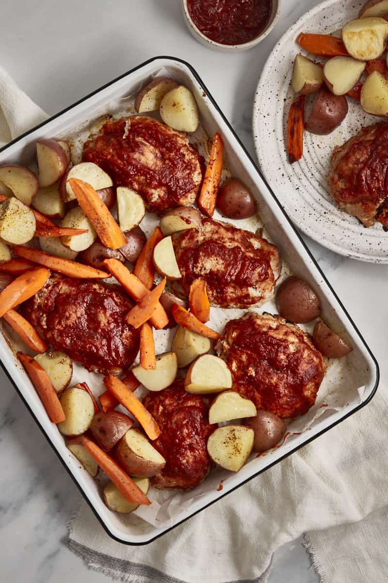 One-Pan Turkey Meatloaf and Roasted Vegetables Recipe