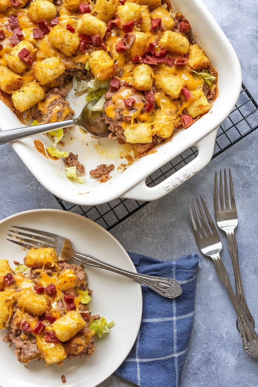 Cheeseburger Tater Tot Casserole