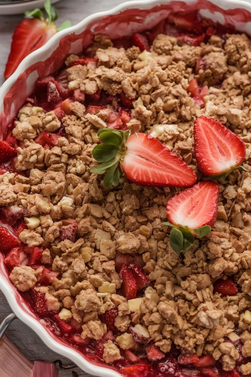 Rhubarb Strawberry Crisp