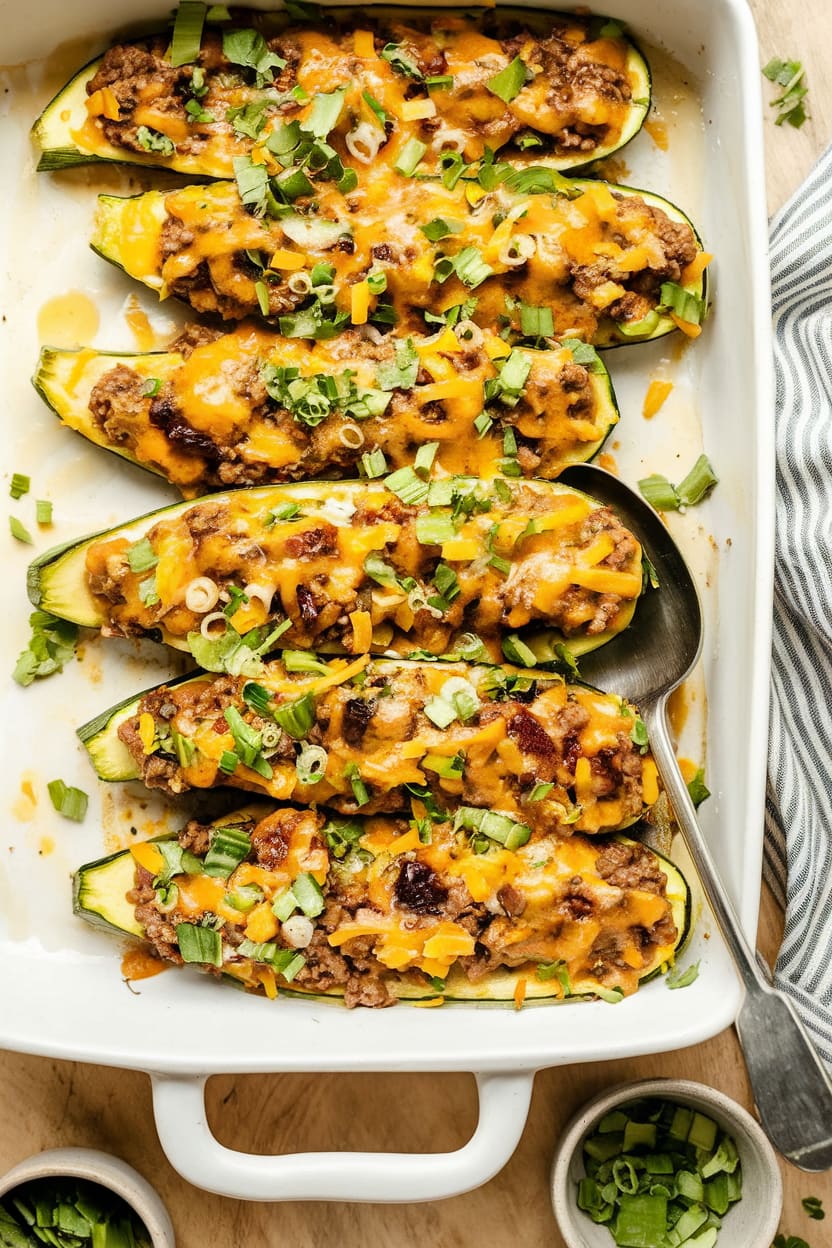 Cheesy Stuffed Zucchini Boats