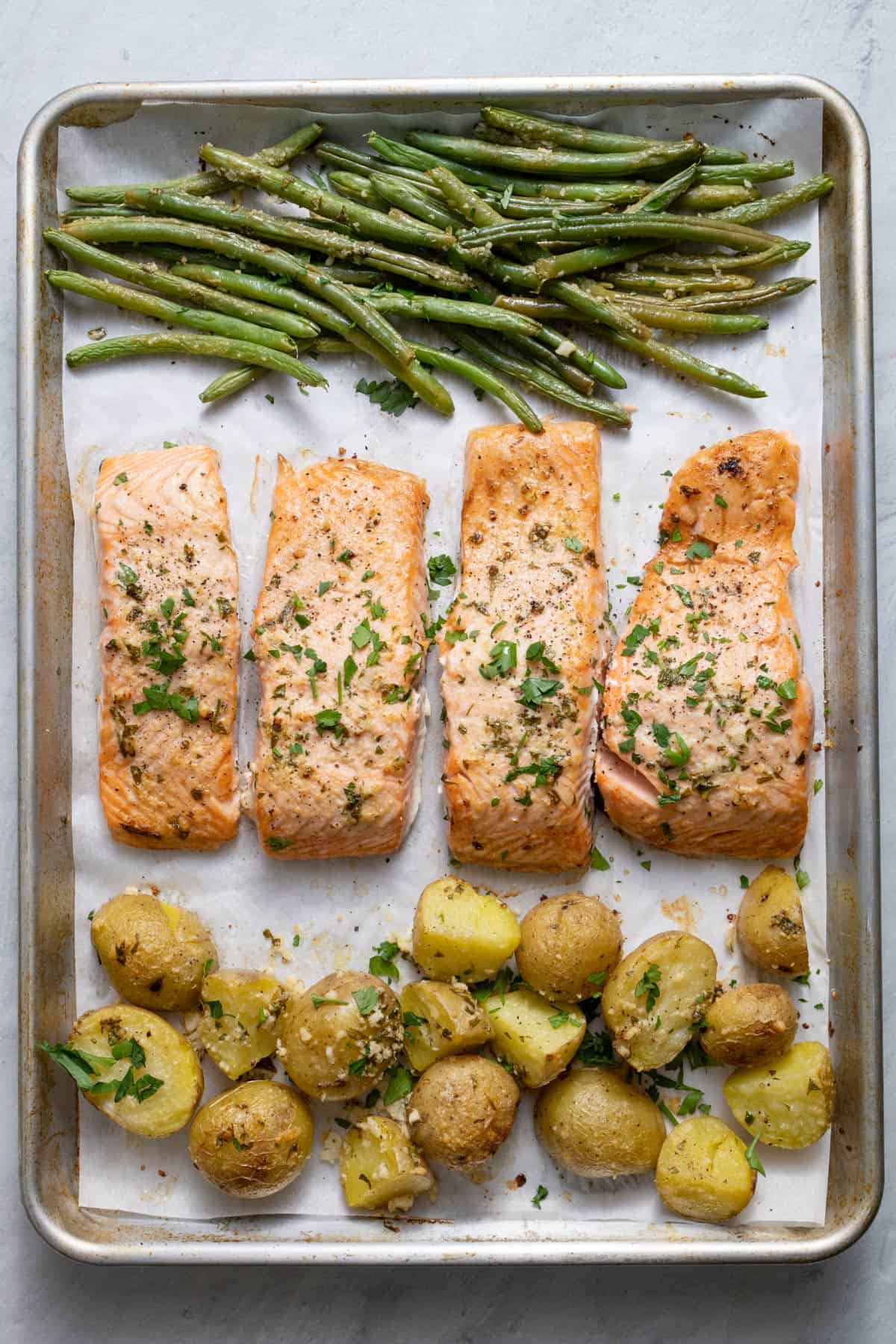Sheet Pan Garlic Parmesan Salmon Recipe