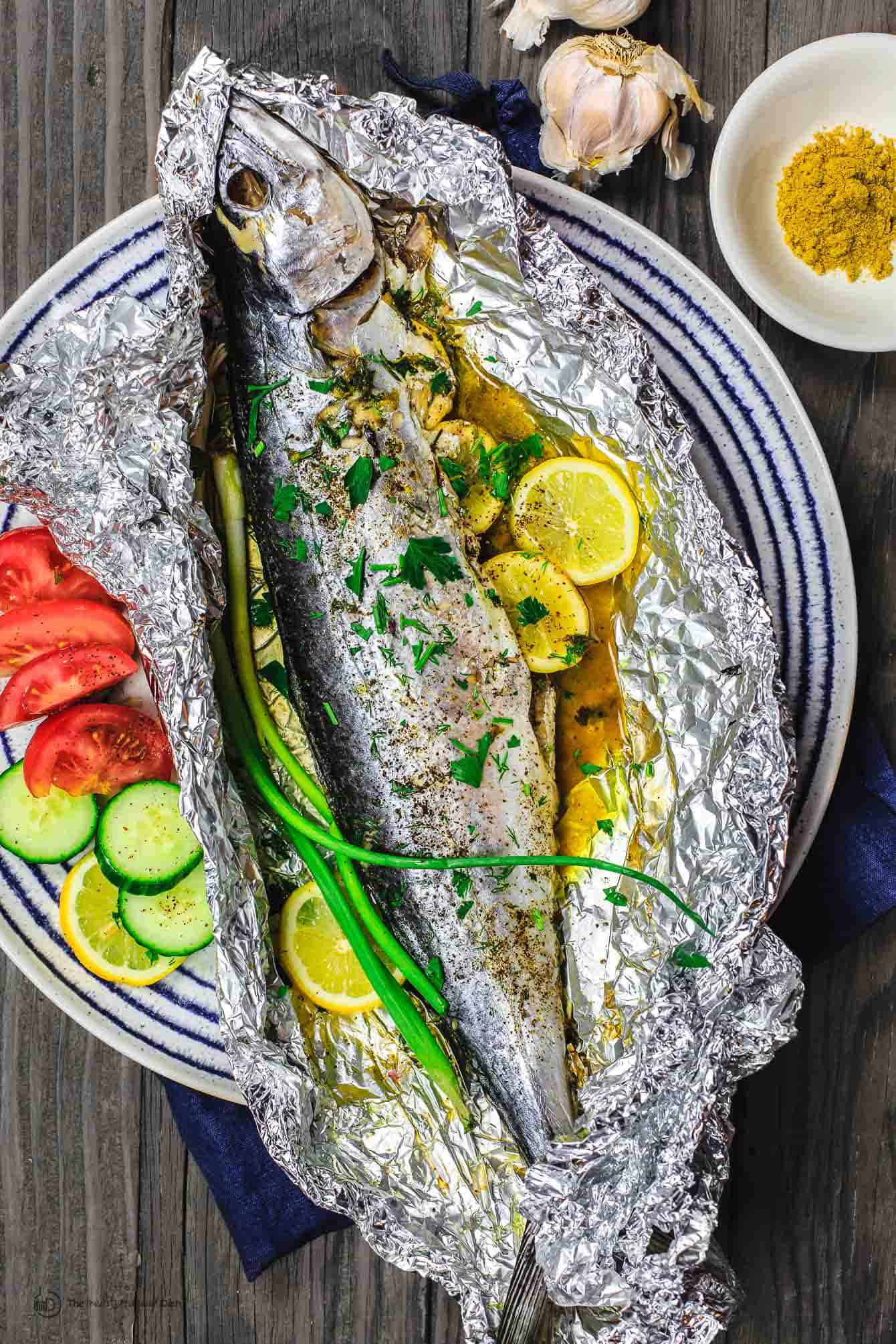 Baked Mackerel with Mediterranean Herbs