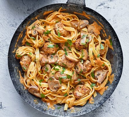 Sausage Stroganoff Tagliatelle Recipe
