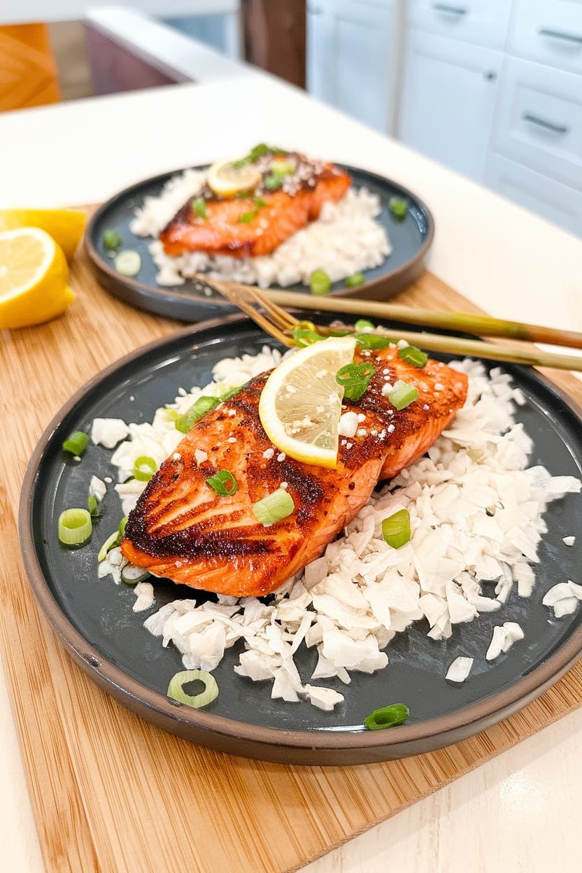 Garlic Brown Sugar Glazed Salmon