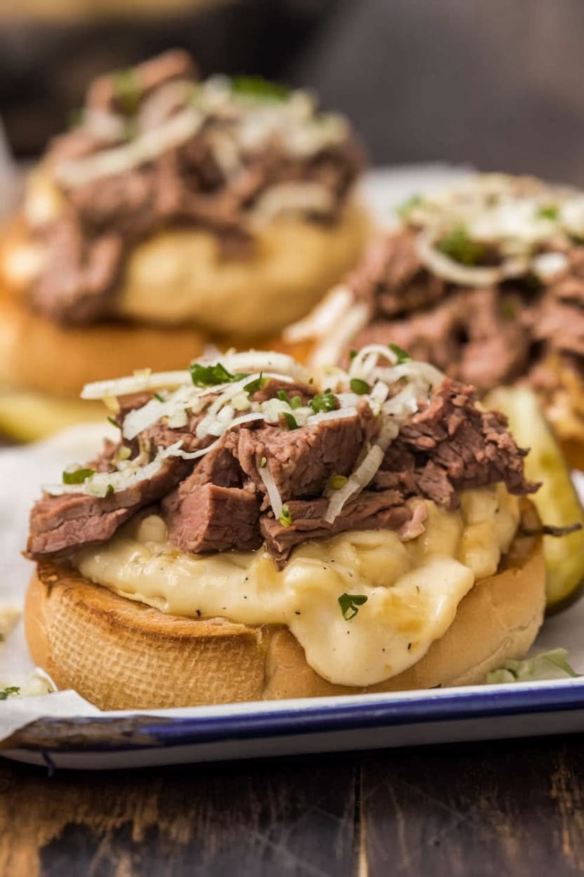 Hot Roast Beef Sandwiches with Onion Jam
