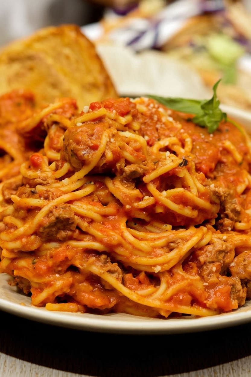 Easy One-Pot Spaghetti with Meat Sauce
