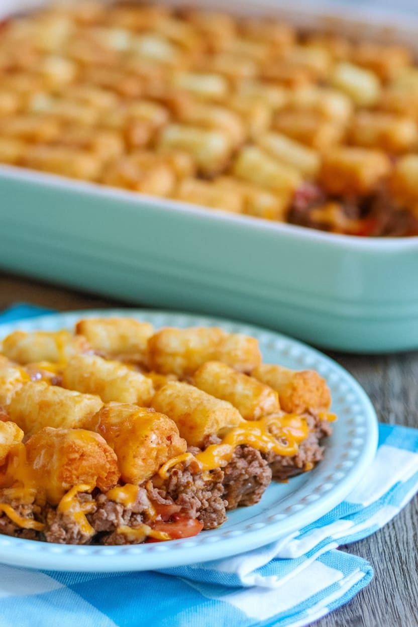 Cheeseburger Tater Tot Casserole