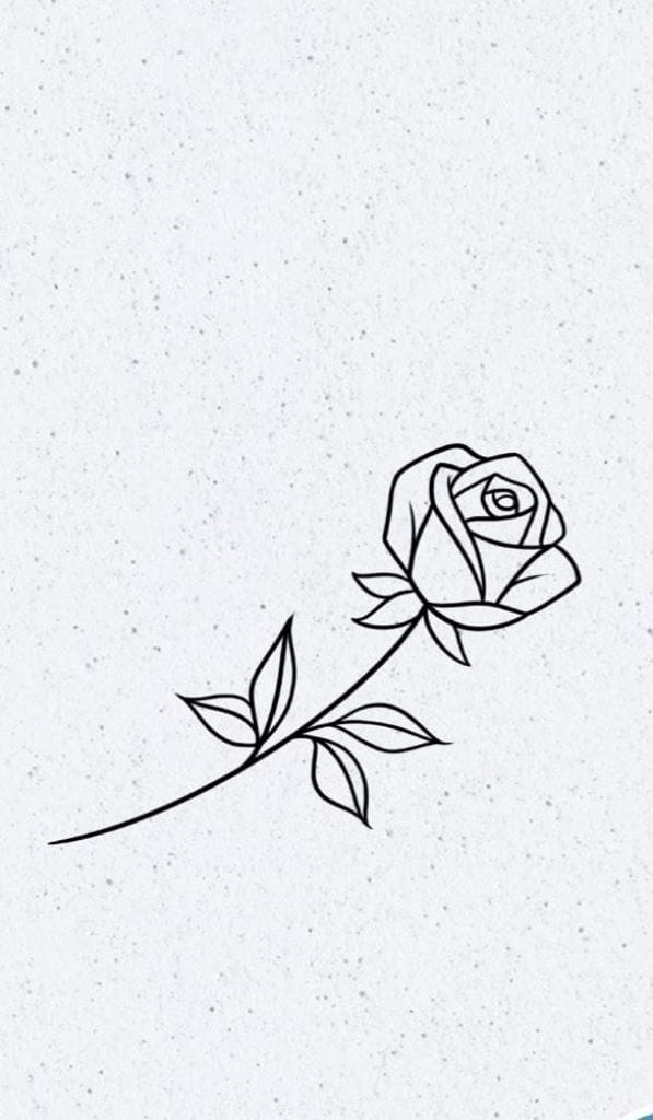 simple outline rose tattoo