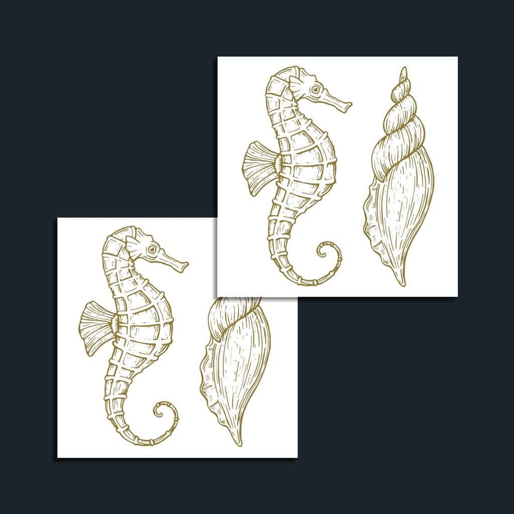 golden seahorse tattoo