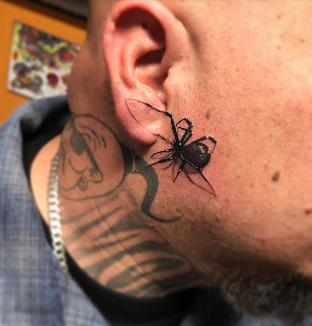 biomechanical spider tattoo