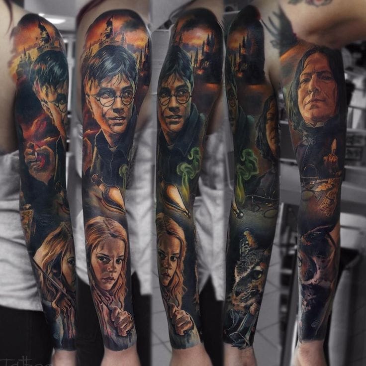 realistic harry potter tattoo