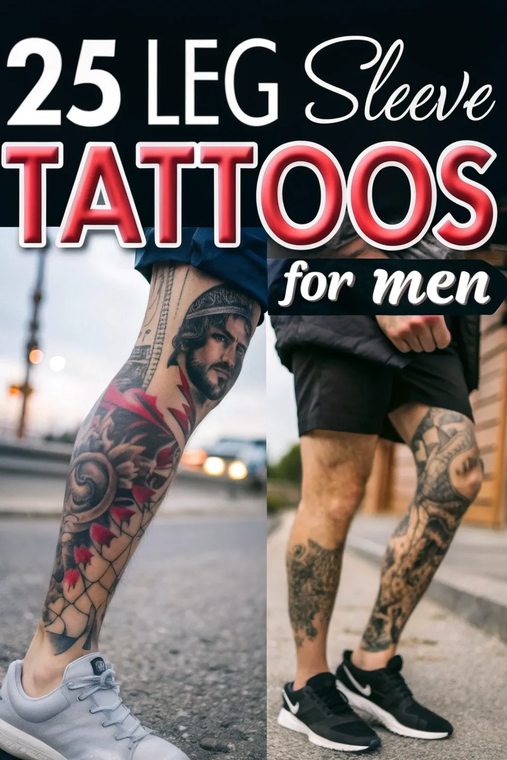 25 Leg Sleeve Tattoos for Men