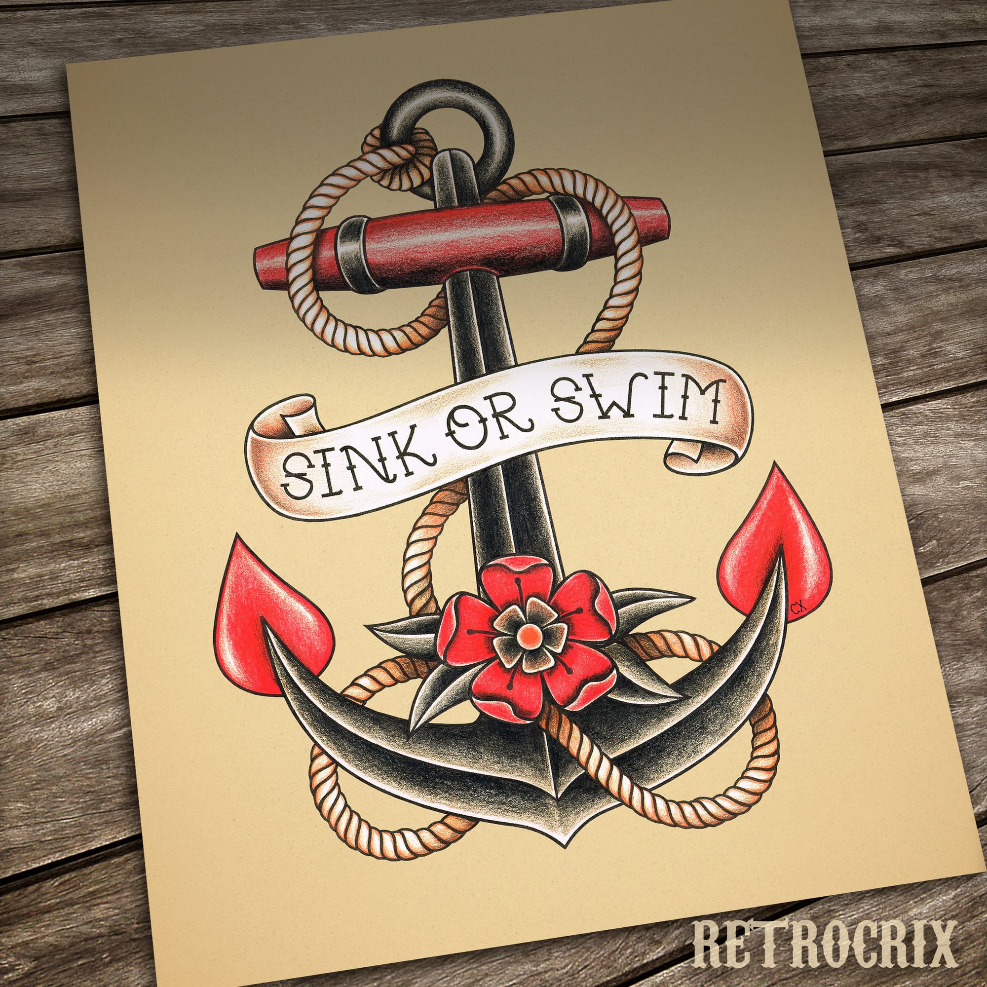 traditional anchor tattoo