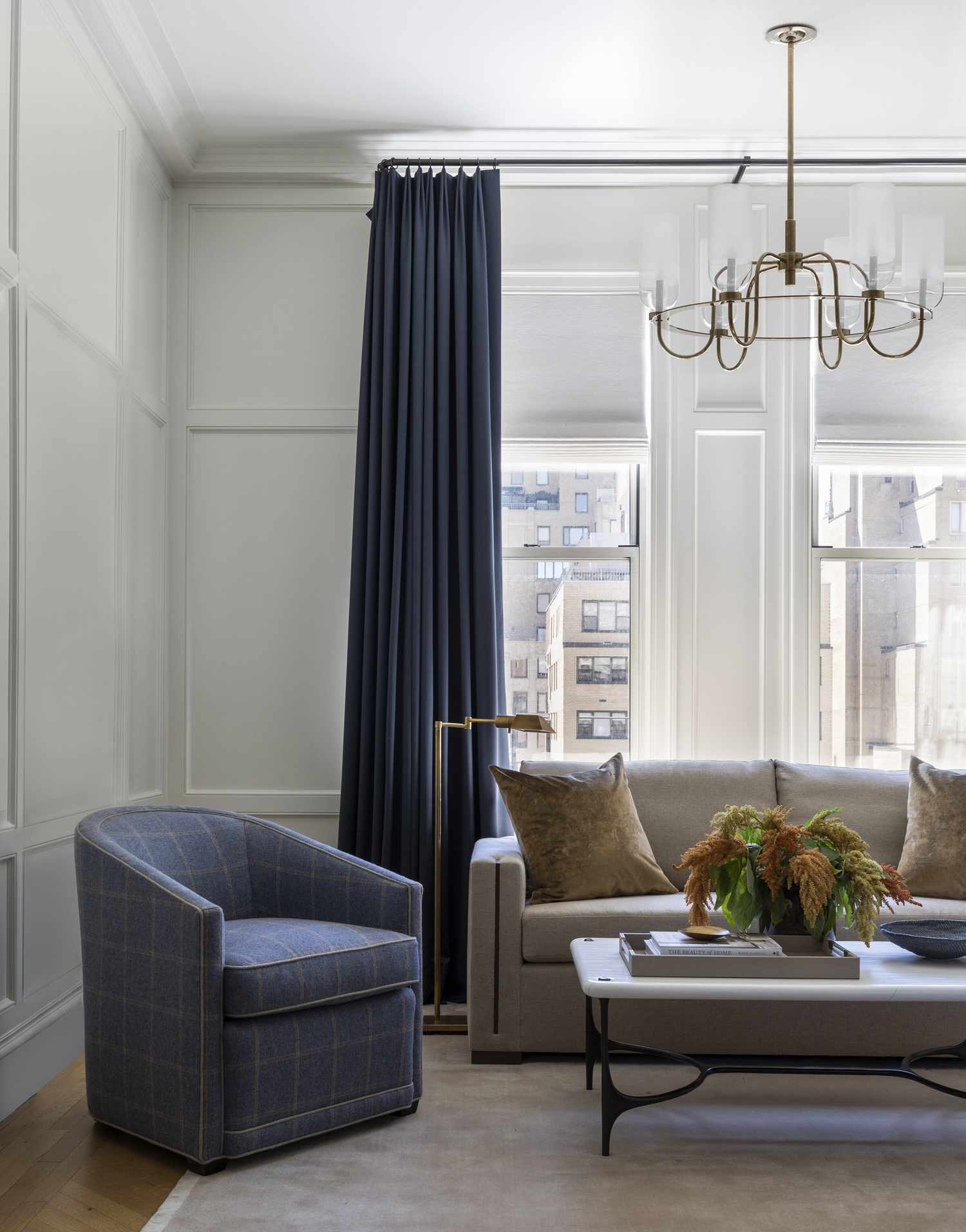 a stunning living room with curtains tiebacks