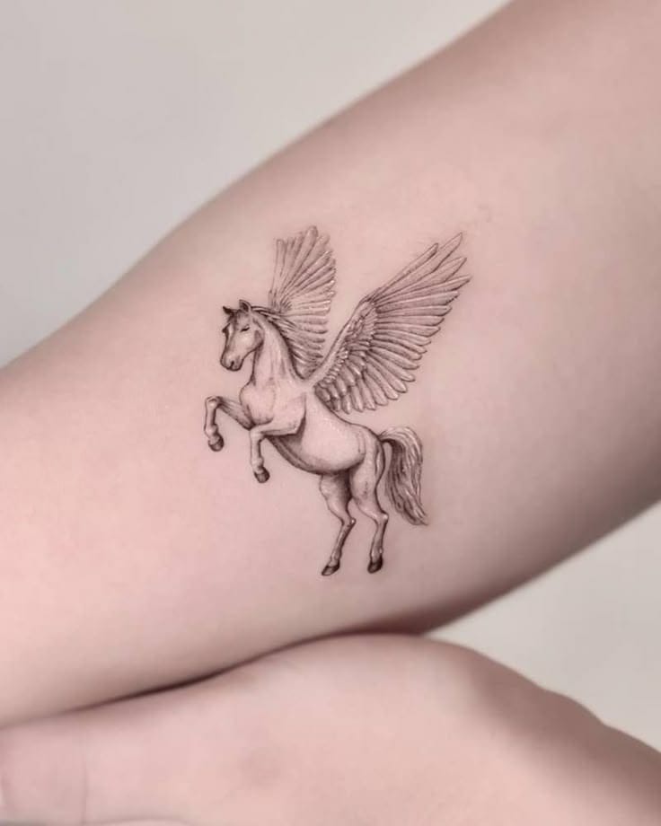 minimalist pegasus tattoo