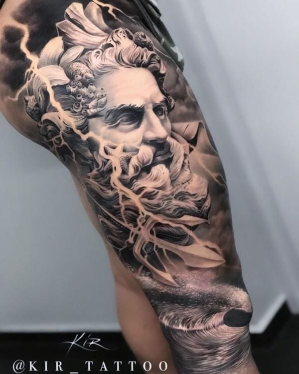 zeus thigh tattoo