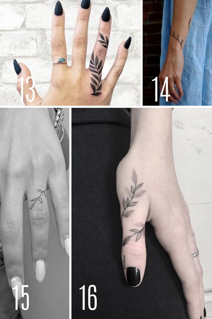 finger wrap ivy tattoo