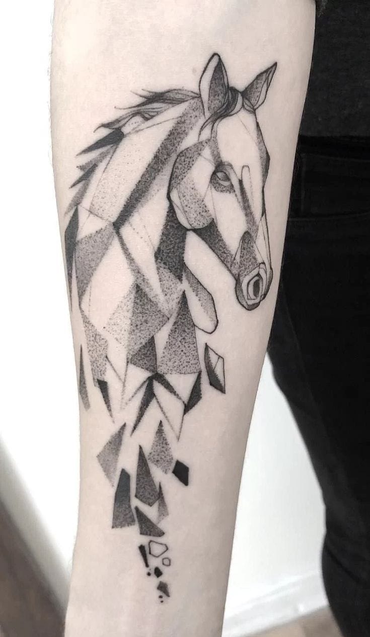 geometric pegasus tattoo