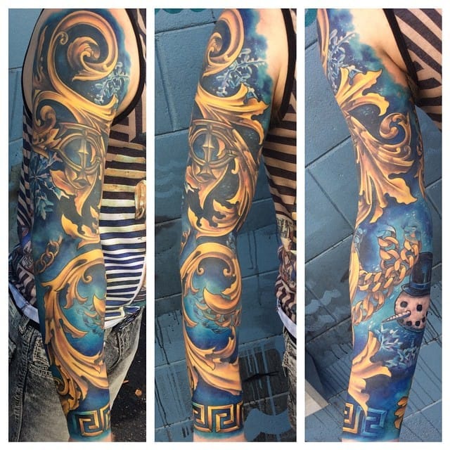 gold baroque tattoo