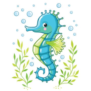 cute cartoon seahorse