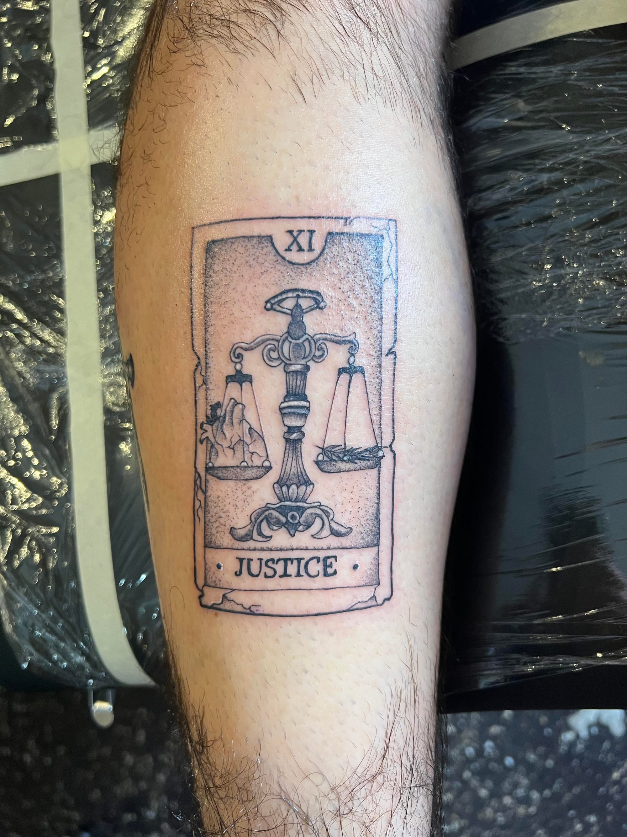 justice tarot tattoo