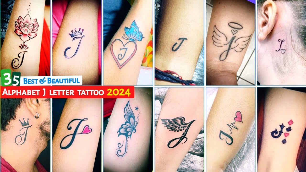 bold blackwork j tattoo
