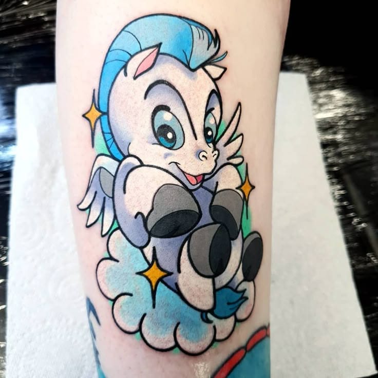 cartoon pegasus tattoo
