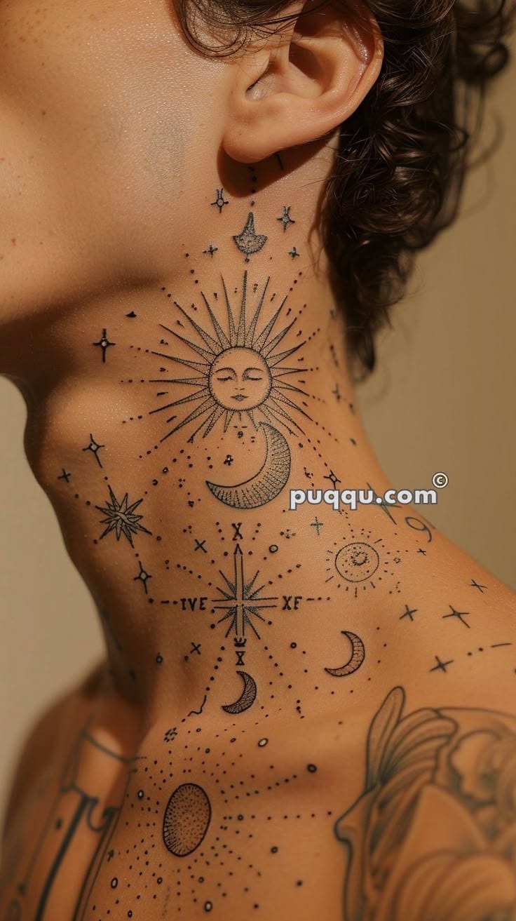 neck tarot tattoo