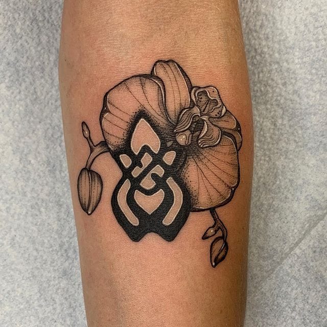 sketch style ox ford tattoo