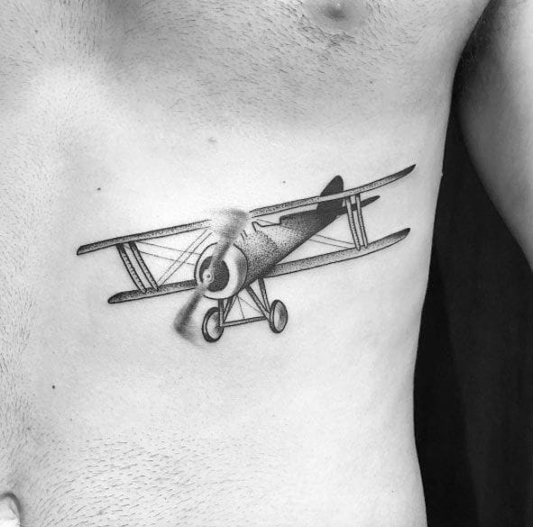 biplane airplane tattoo