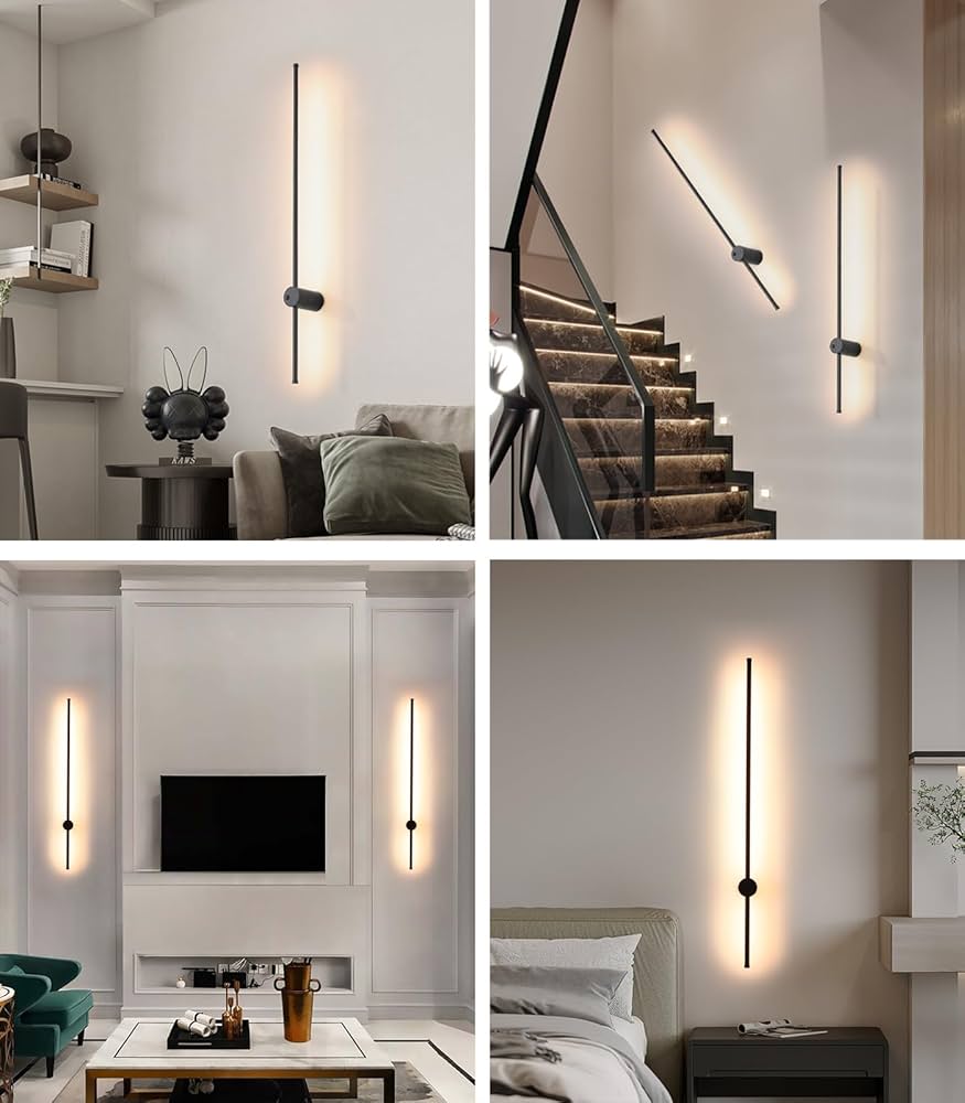 living room with multi-functional wall lamps with hidden storage