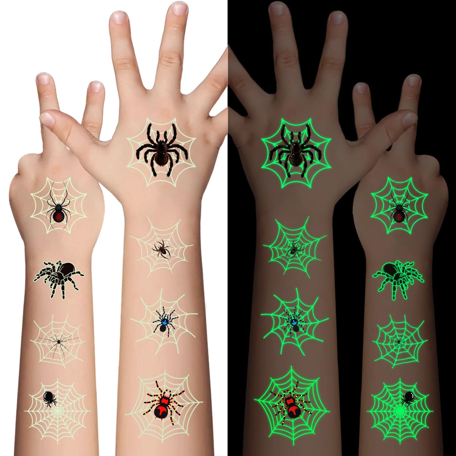 glow spider tattoo