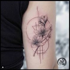 floral geometric fine line