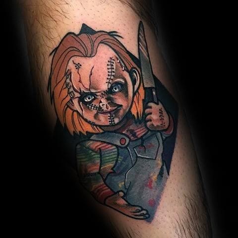 scary chucky tattoo