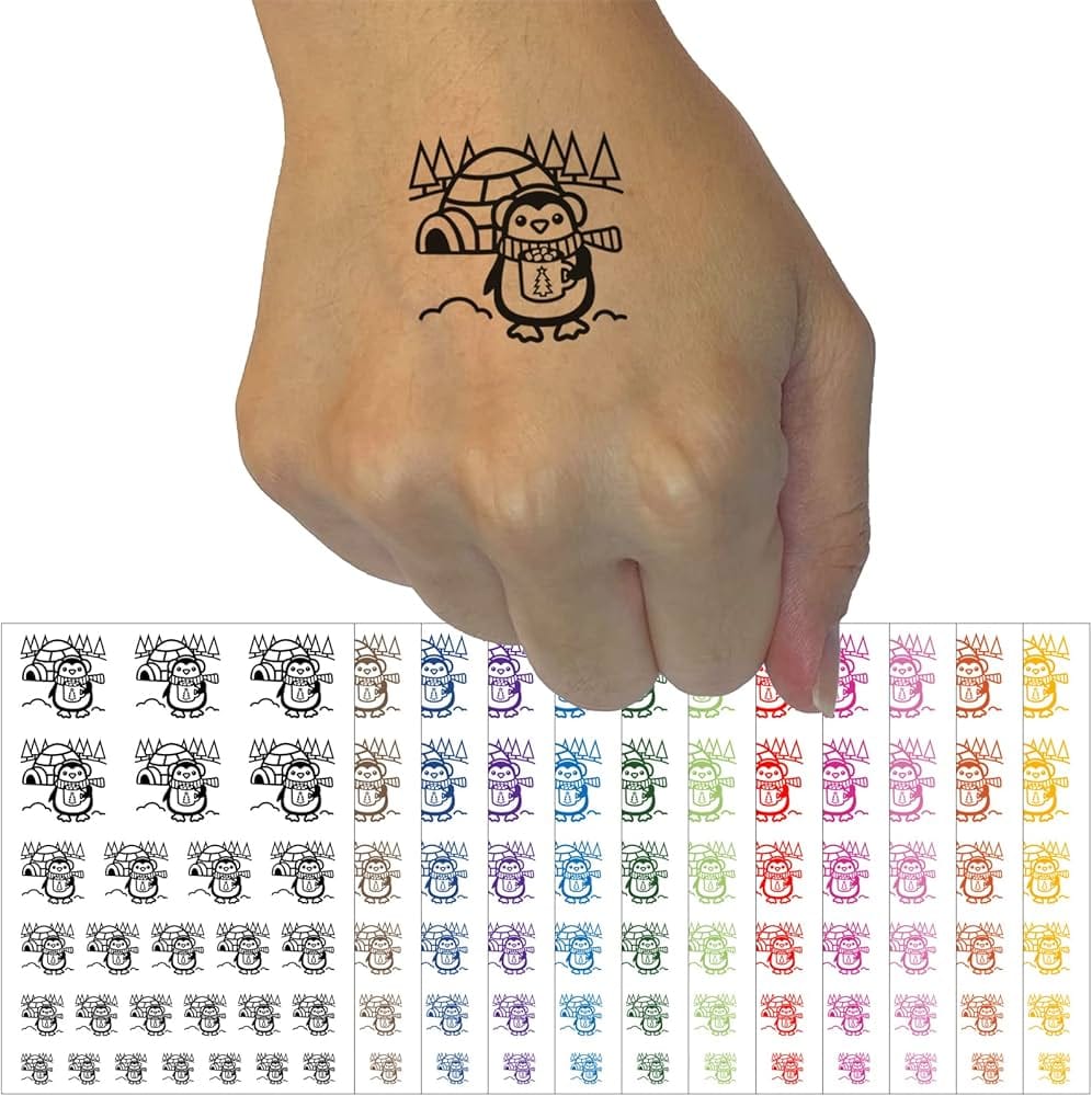 penguin and igloo tattoo