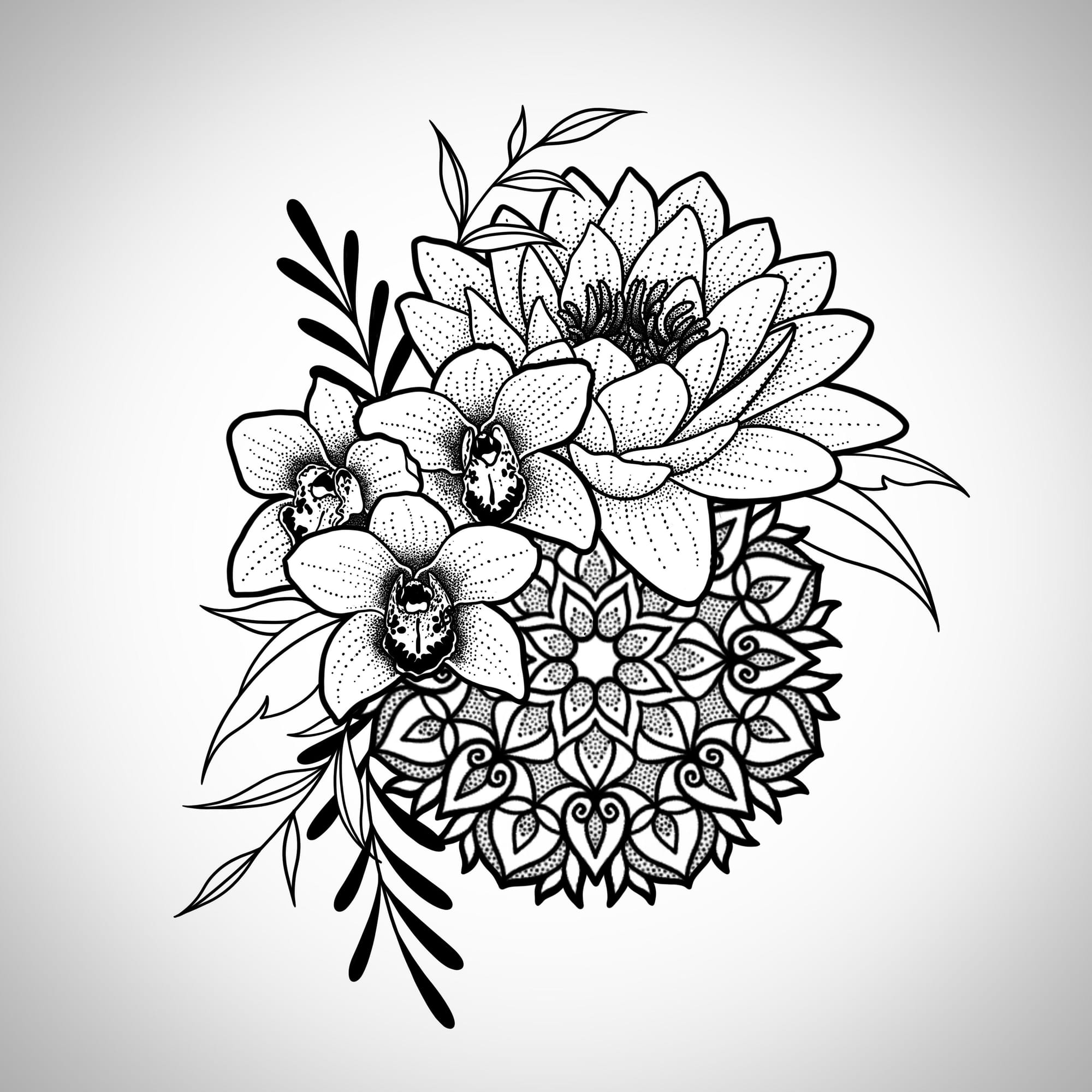 simple floral mandala tattoo