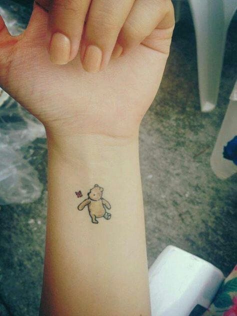 minimalist pooh tattoo