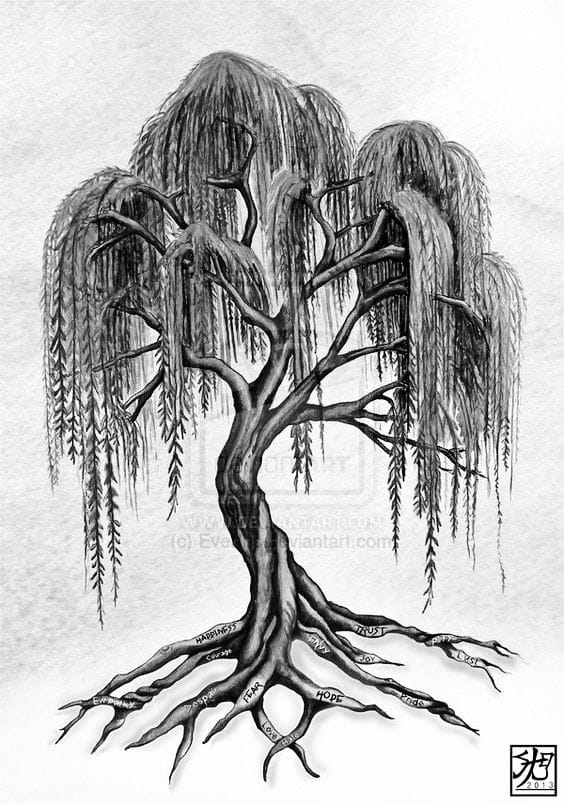 root willow tree tattoo
