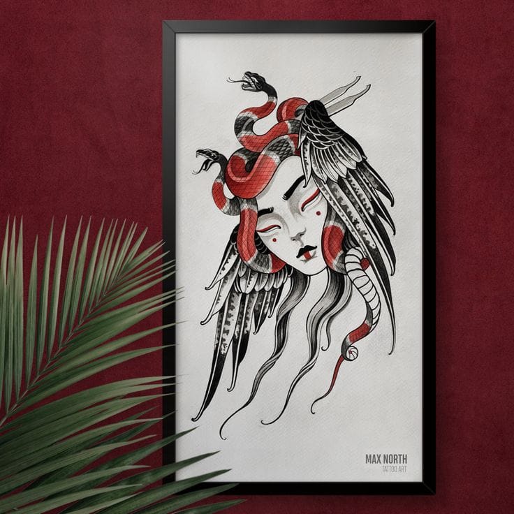 japanese medusa gorgon tattoo