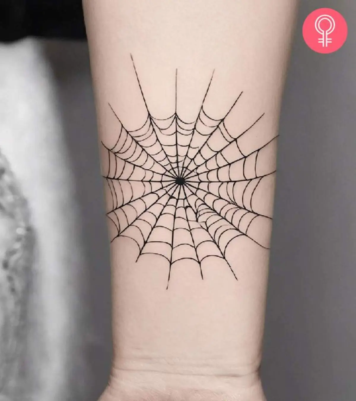 minimalist spider web tattoo