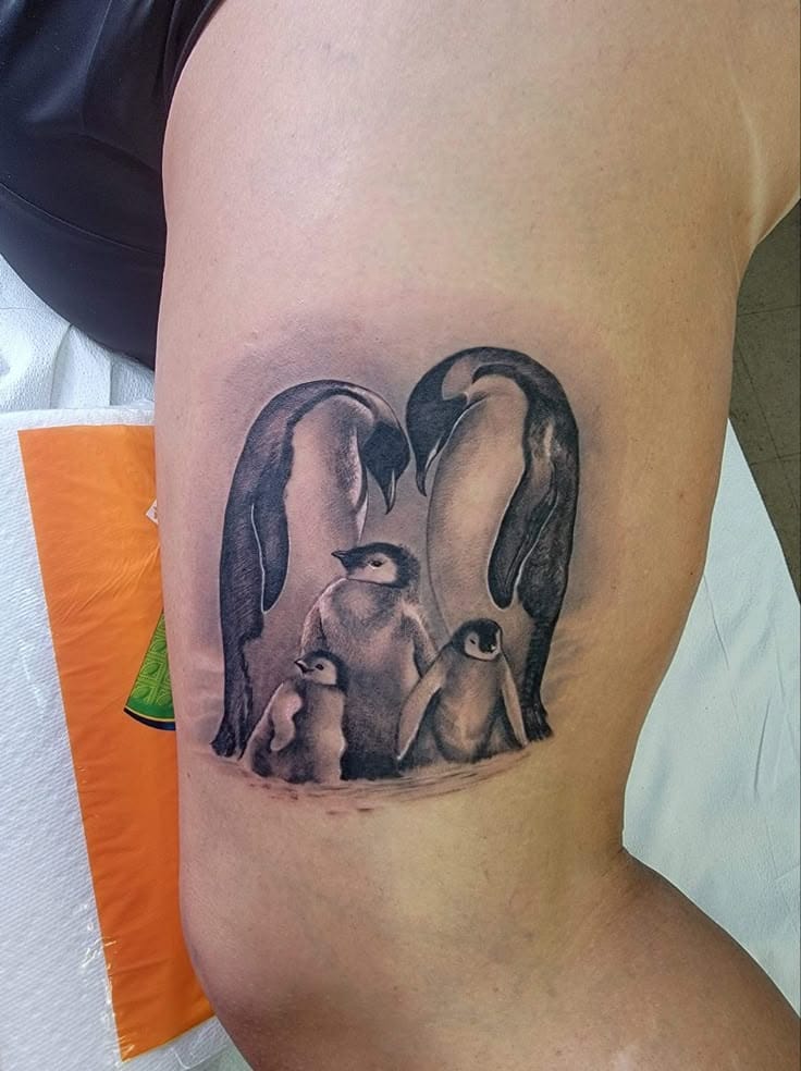 family of penguins tattoo