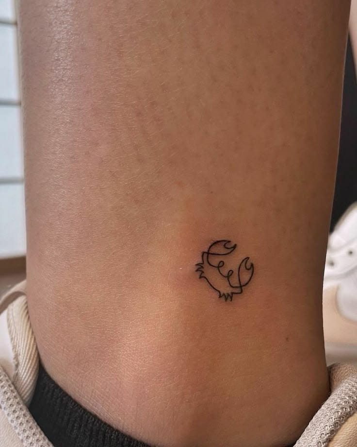 outline crab tattoo